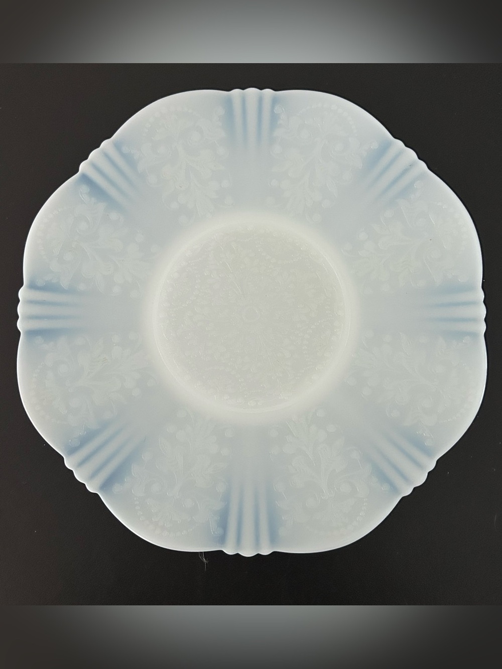 Vintage 1930s MacBeth Evans Monax American Sweetheart Milk Glass Cake Plate